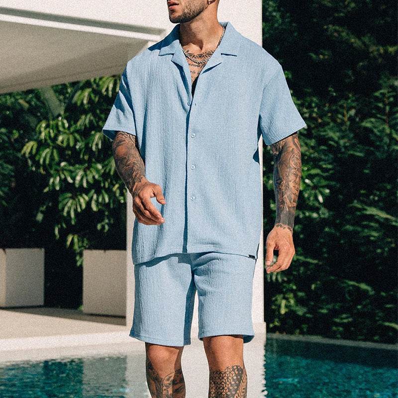 Buycenter Men's Summer T-shirt & Shorts Set - Comfortable Short Sleeve Style - Buy Center