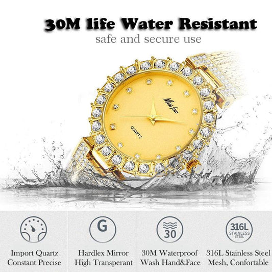 Buycenter Women's Waterproof Quartz Watch - Fashionable Copper Band - Buy Center