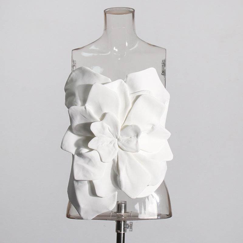 Three-Dimensional Flower Backless Tube Top Vest - Sexy Women's Camisole 2025 - Buy Center