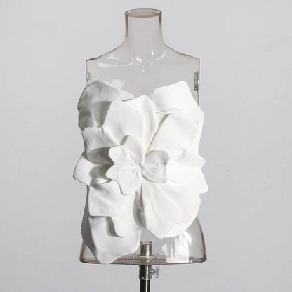 Three-Dimensional Flower Backless Tube Top Vest - Sexy Women's Camisole 2025 - Buy Center