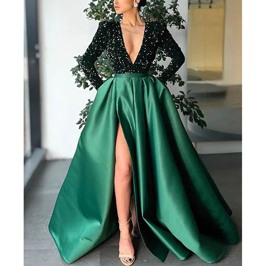 Buycenter Women's Sequined Evening Dress - Elegant Long Skirt for Banquets - Buy Center