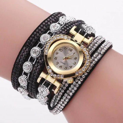 Buy Center Heart Shape Bracelet Watch - Multi-Color Diamond Dial for Women - Buy Center