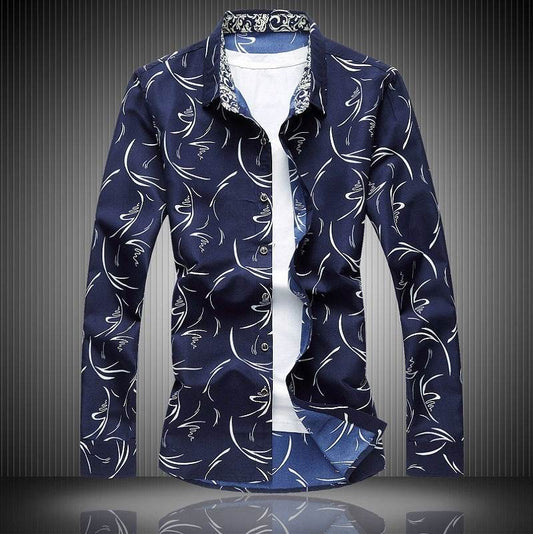 Buycenter Plus Size Floral Long-Sleeved Casual Shirt - Urban Style - Buy Center