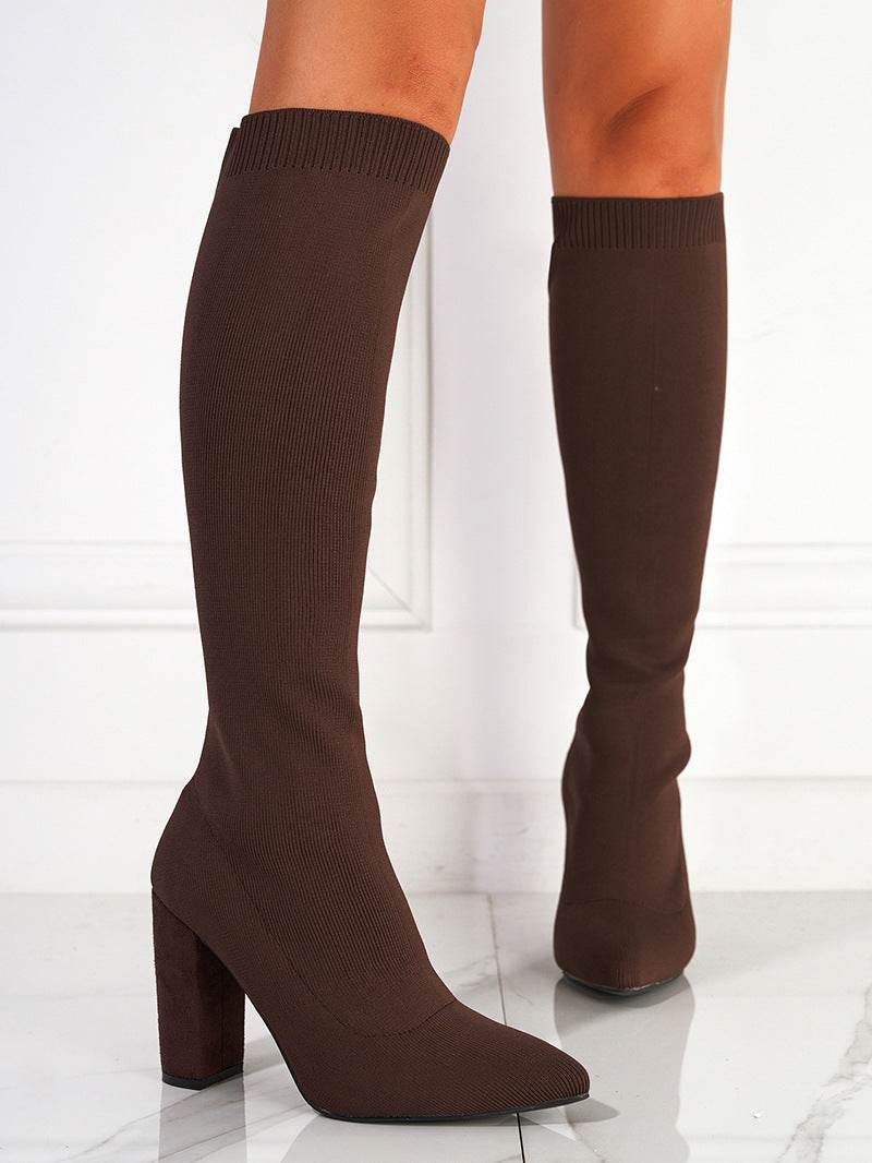 Buycenter Women's Personalized Solid Color Boots - Stylish Mid-Calf Design - Buy Center