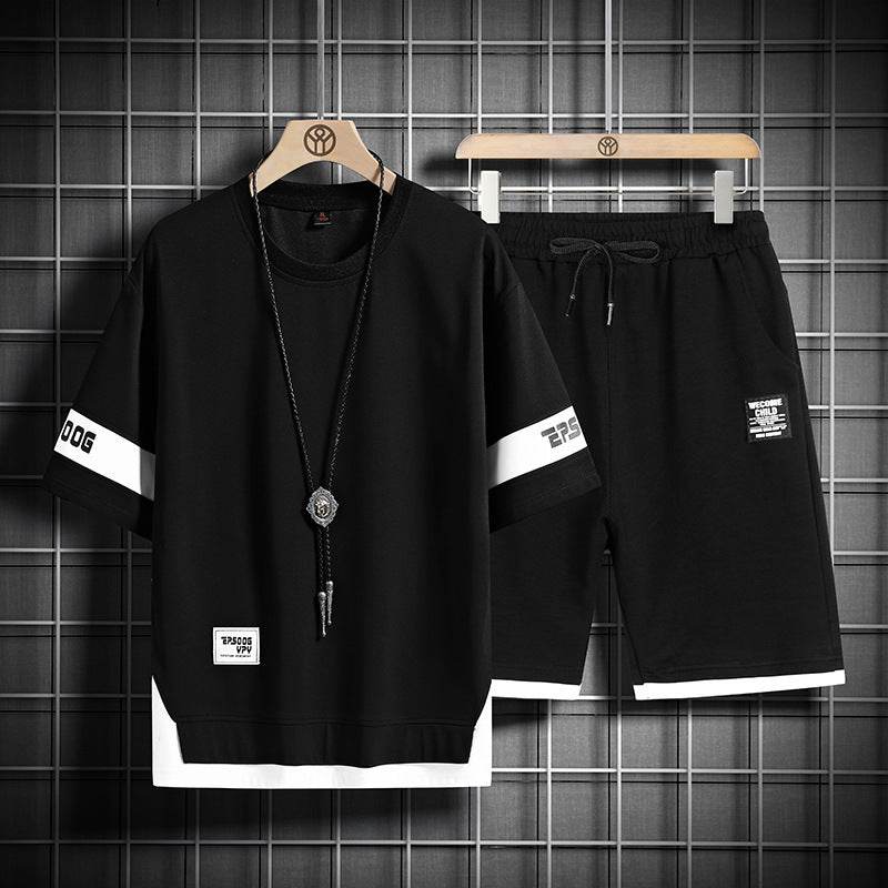 Men's Short Sleeve Waffle Suit - Casual T-Shirt & Shorts Set for Comfort - Buy Center