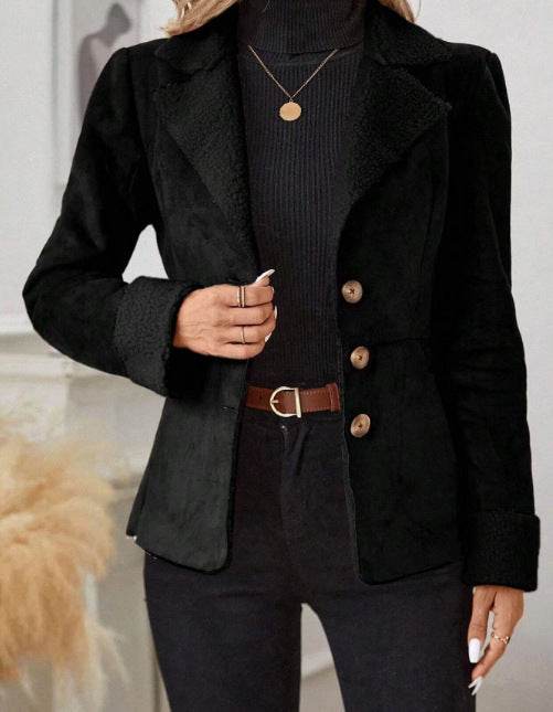 Casual Fashion Cold-Proof Jacket - Warm Fur & Stylish Lapel Design - Buy Center