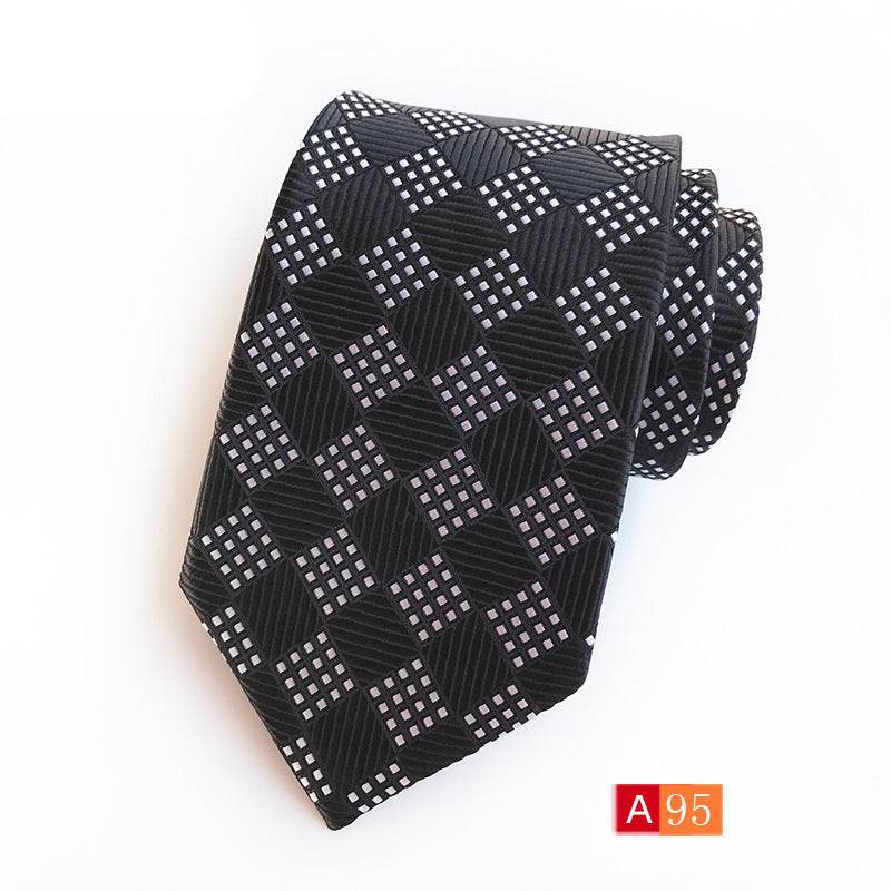 Buycenter Men's Jacquard Tie - Classic Black Stylish Formal Accessory - Buy Center