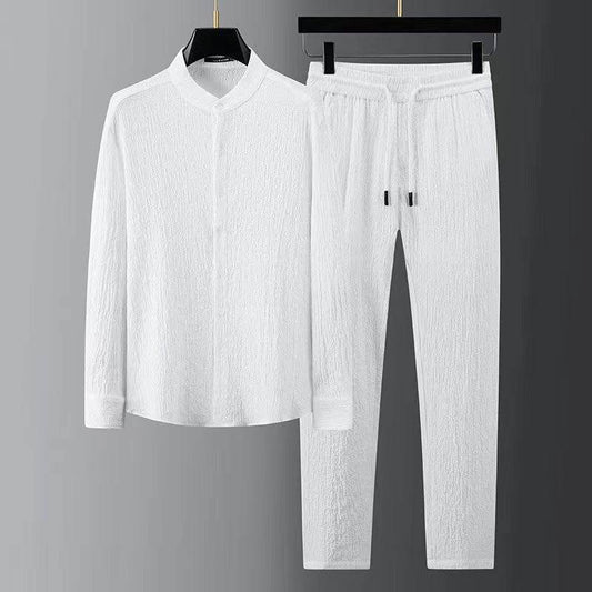 Casual Summer Light Suit for Men - Trendy Seersucker Striped Design - Buy Center