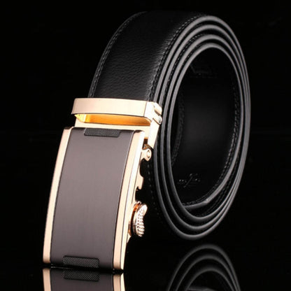 Men's Automatic Buckle Cowhide Belt - Durable Leather, Easy Fastening - Buy Center