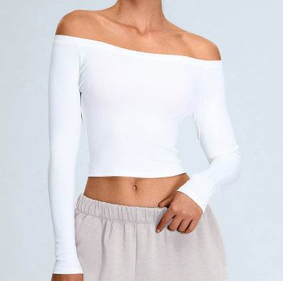 Buycenter Women's Autumn Yoga Clothes - Off-Neck Long Sleeve Blouse - Buy Center