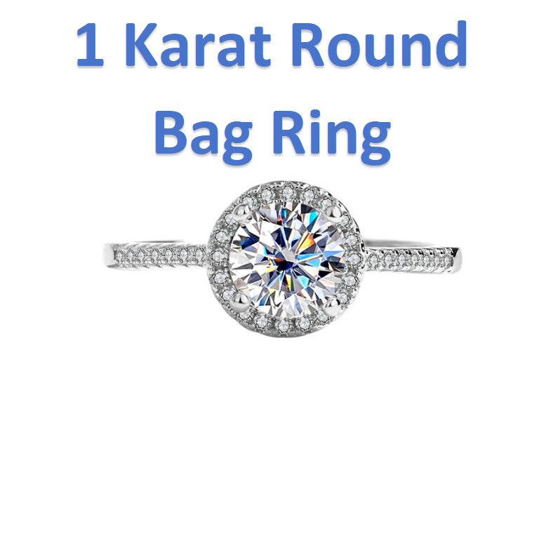 Buycenter S925 Sterling Silver Moissanite Ring Necklace Set - Elegant Design - Buy Center