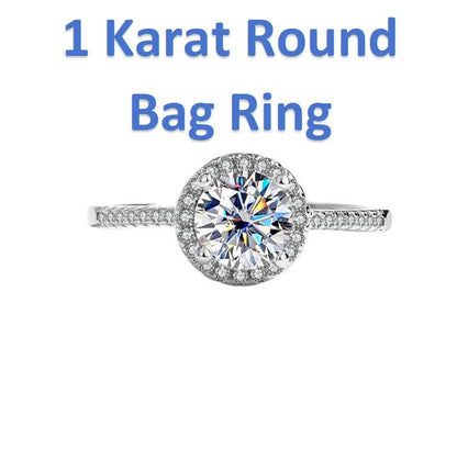 Buycenter S925 Sterling Silver Moissanite Ring Necklace Set - Elegant Design - Buy Center