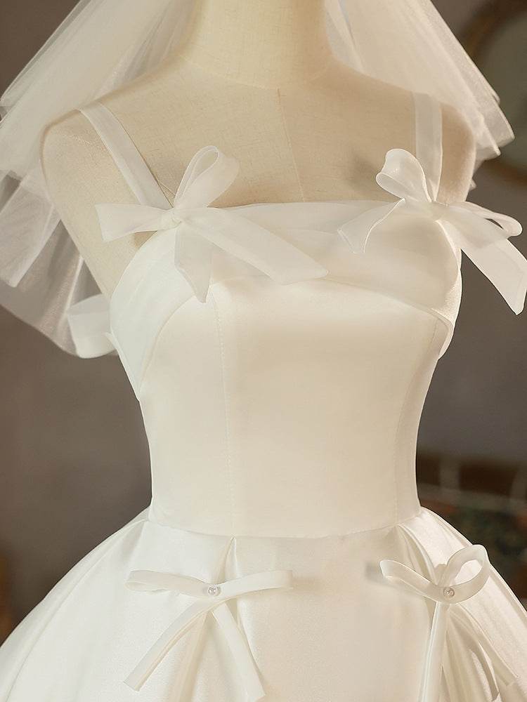 Buycenter White Satin Mori Dress - Elegant Sleeveless Evening Wear - Buy Center