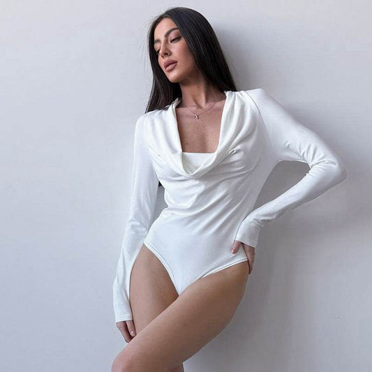 Chic Slim-Fit Long-Sleeved Jumpsuit - Solid Color Fashion for 2025 - Buy Center