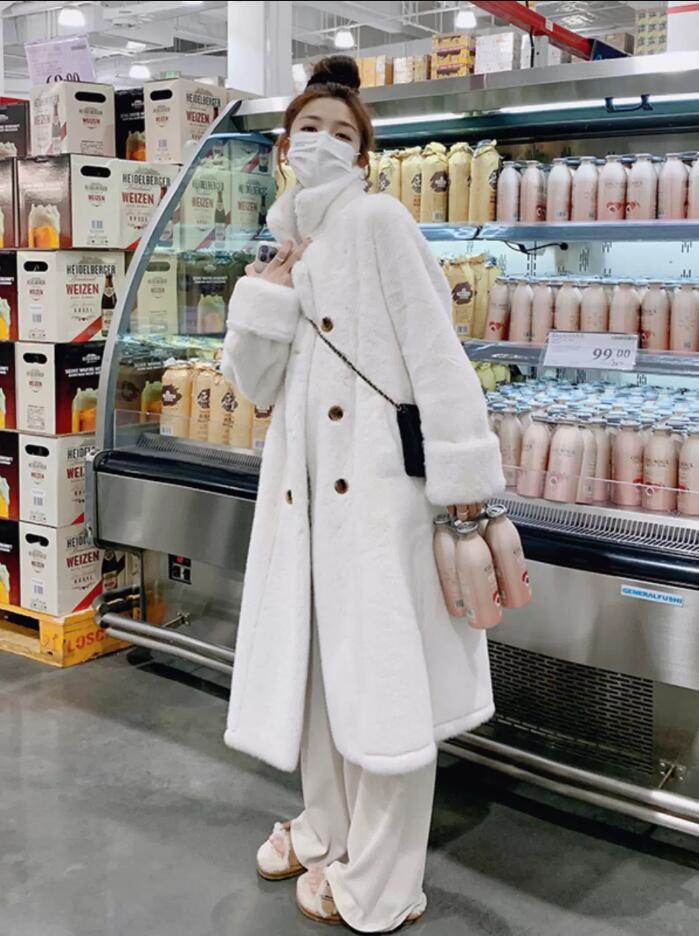 Stylish Long Thickened Artificial Mink Fur Overcoat - Winter Fashion Essential - Buy Center