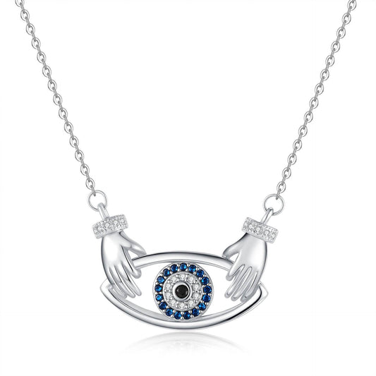 Buy Center Women's Hug Pendant Necklace - Stylish Geometry in White & Yellow Gold - Buy Center