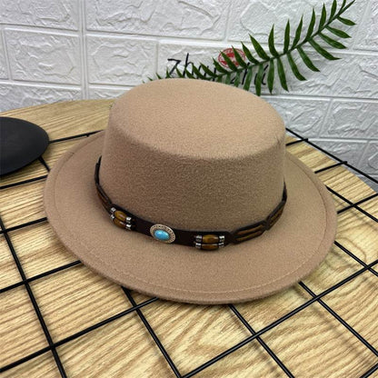 British Retro Woolen Wide Brim Hat - Stylish Fedora for All Ages - Buy Center