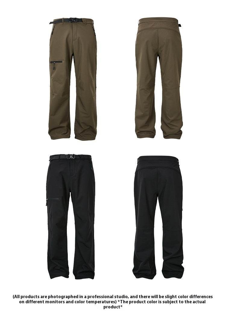 Fleece-Lined Casual Trousers - Mid Waist, Loose Fit for Winter Comfort - Buy Center