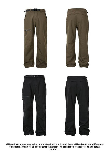 Fleece-Lined Casual Trousers - Mid Waist, Loose Fit for Winter Comfort - Buy Center