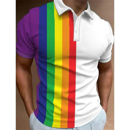 Men's 3D Rainbow Printing Casual T-Shirt - Summer Style & Ultimate Comfort - Buy Center