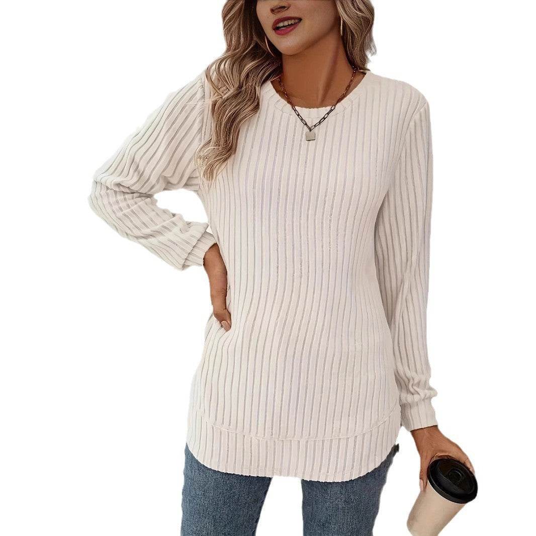 European & American Loose Crew Neck Top - Stylish Casual Women’s Pullover - Buy Center
