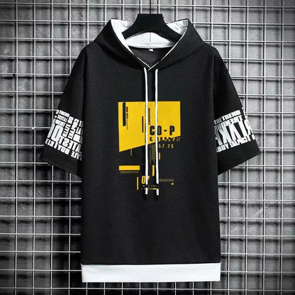 Korean Style Men's Half Sleeve Hoodies - Casual Fashion Streetwear - Buy Center