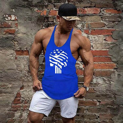 Men's Summer Muscle Vest - Casual Cotton Tank Top with Print Design - Buy Center