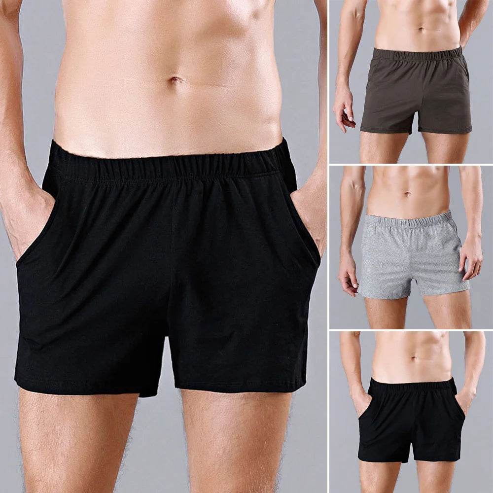 Men's Cotton Pajama Shorts - Casual Solid Sleepwear for Summer - Buy Center