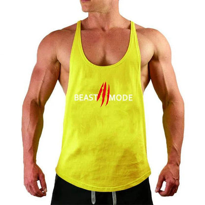 Men's Summer Muscle Vest - Casual Cotton Tank Top with Print Design - Buy Center