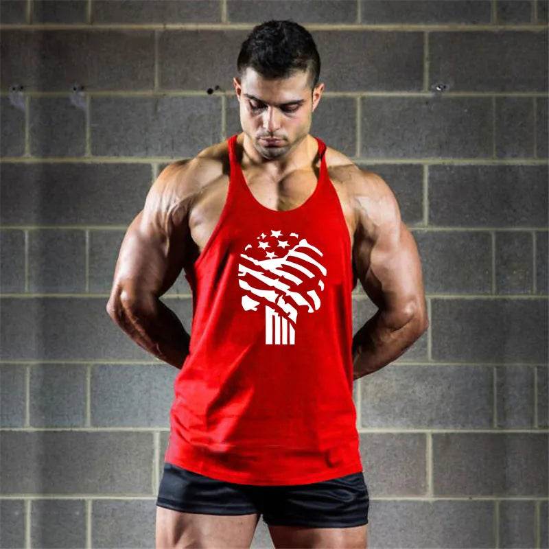 Men's Summer Muscle Vest - Casual Cotton Tank Top with Print Design - Buy Center