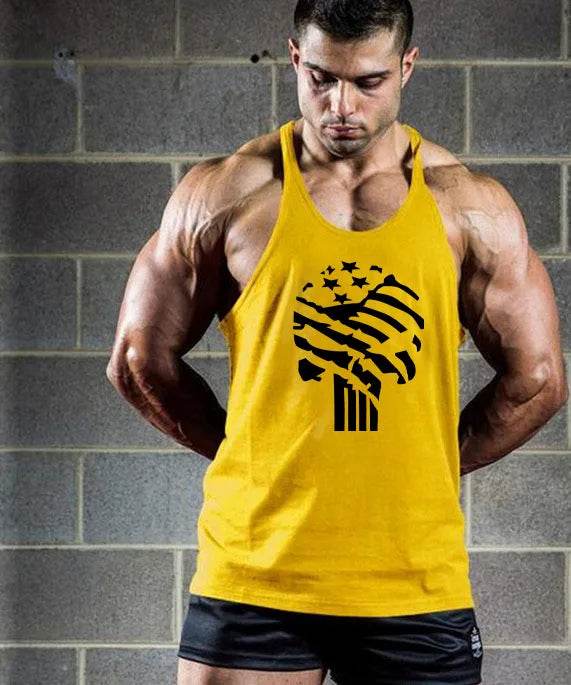 Men's Summer Muscle Vest - Casual Cotton Tank Top with Print Design - Buy Center