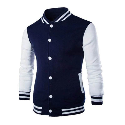 FAVOCENT Men's Slim Fit Baseball Jacket - Wine Red Casual Varsity Style - Buy Center