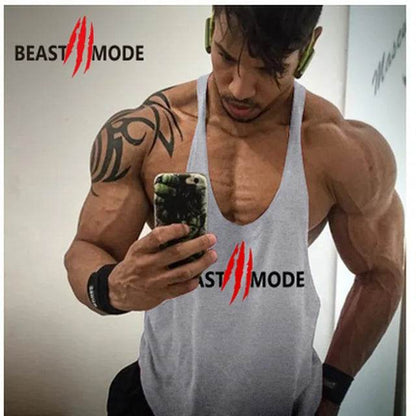 Men's Summer Muscle Vest - Casual Cotton Tank Top with Print Design - Buy Center