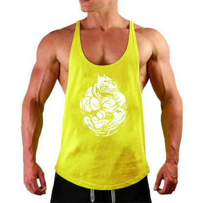 Men's Summer Muscle Vest - Casual Cotton Tank Top with Print Design - Buy Center