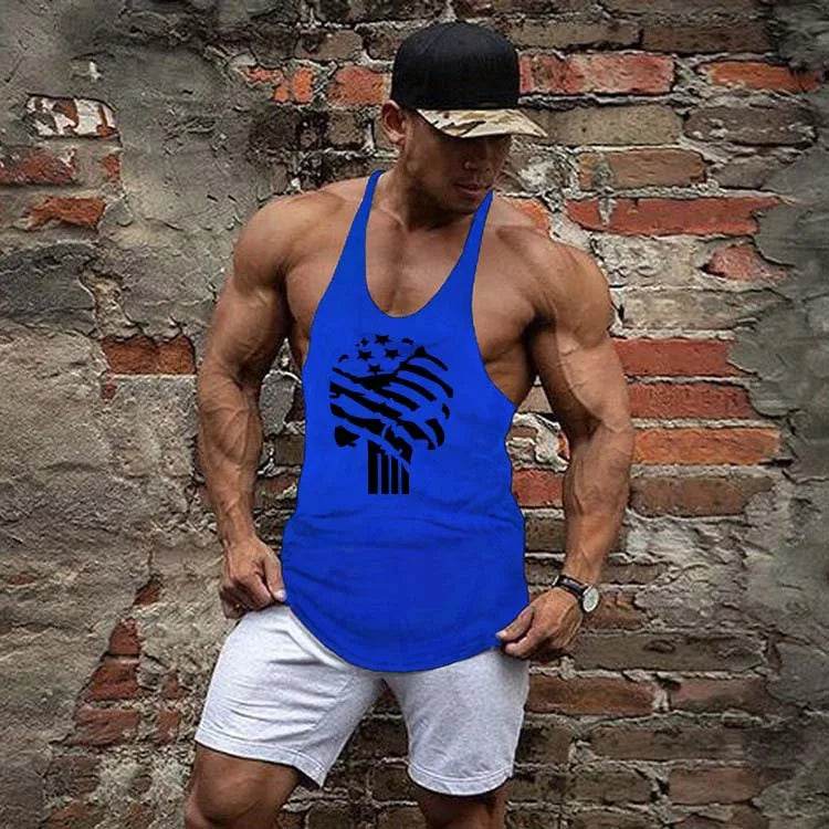 Men's Summer Muscle Vest - Casual Cotton Tank Top with Print Design - Buy Center
