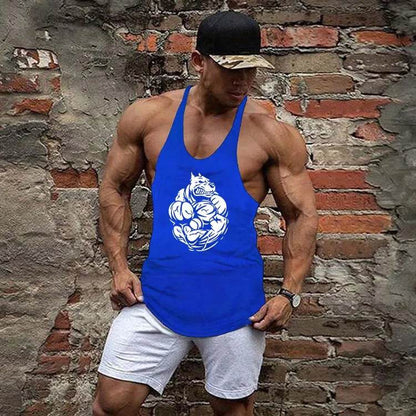 Men's Summer Muscle Vest - Casual Cotton Tank Top with Print Design - Buy Center