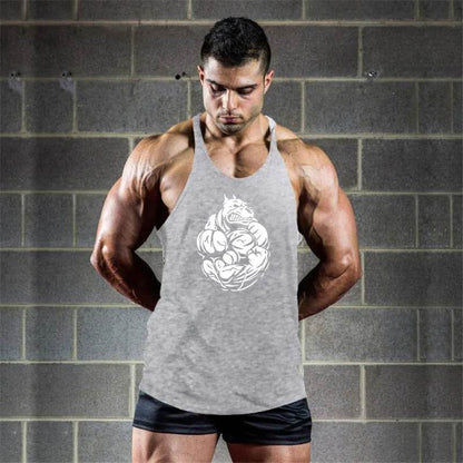Men's Summer Muscle Vest - Casual Cotton Tank Top with Print Design - Buy Center