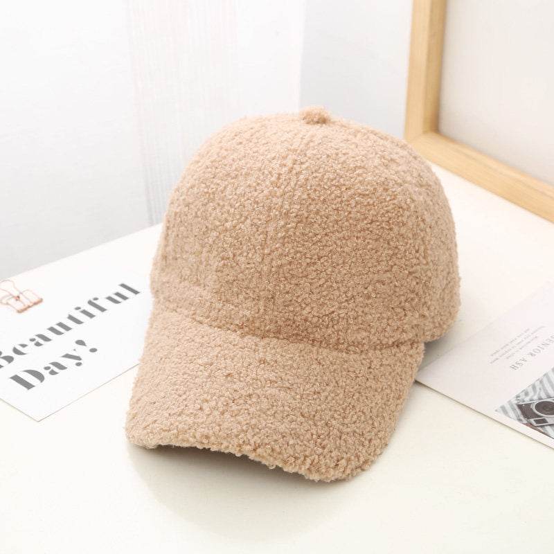 Korean Style Lambswool Baseball Cap - Elegant Fit for Women 2025 - Buy Center