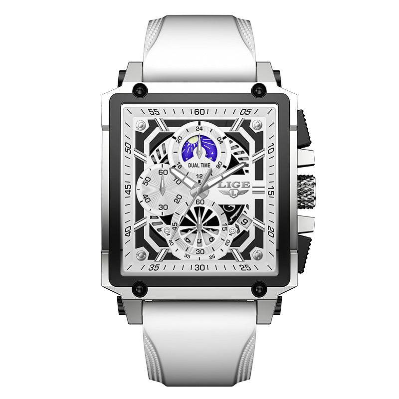 Buy Center Waterproof Quartz Square Watch - Stylish Silicone Band Options - Buy Center