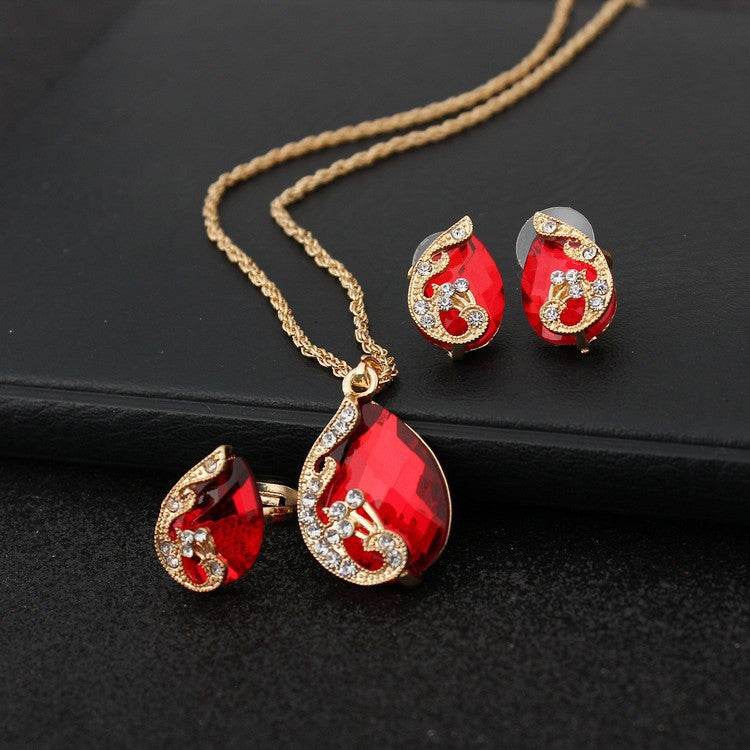 Buy Center Geometric Gem Earrings & Necklace Jewelry Set for Women - Buy Center