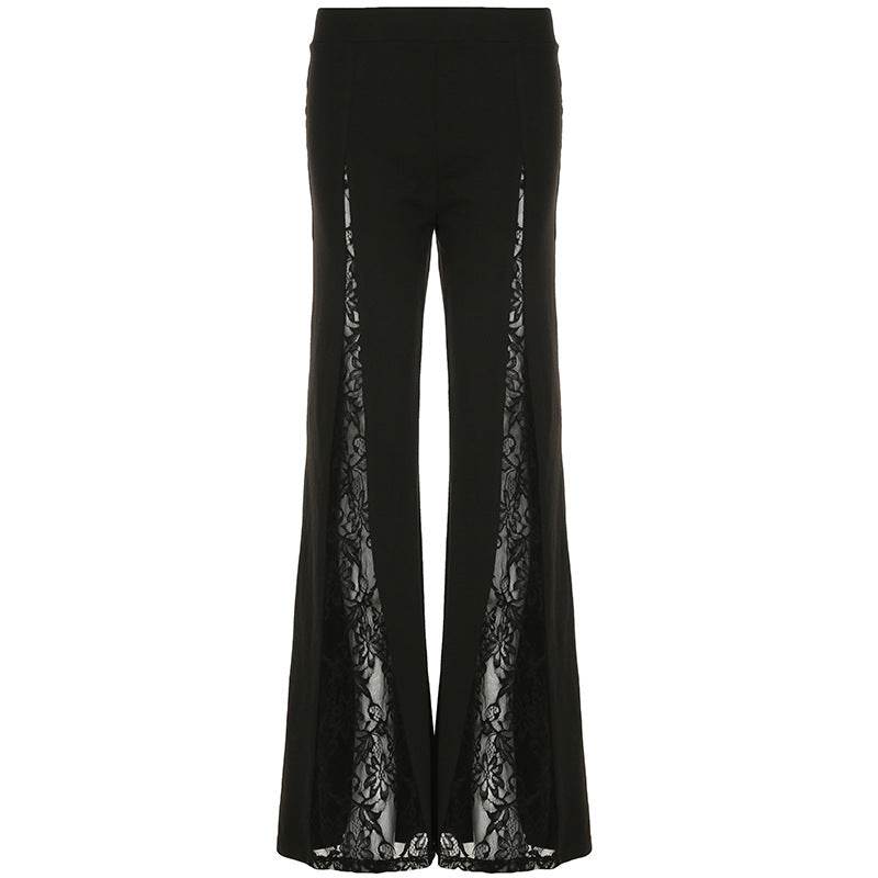 Lace Personality Wide Leg Trousers - Sexy Low Waist Pants for Women - Buy Center