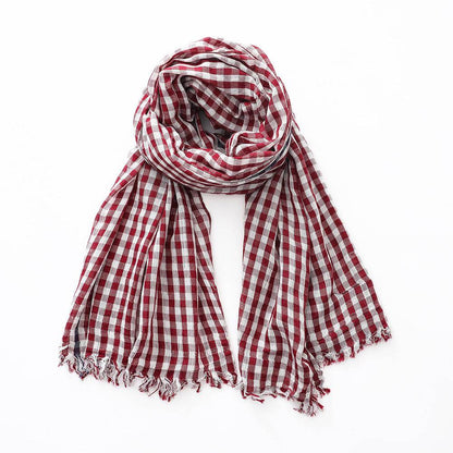 Stylish Cotton Plaid Scarf for Men & Women - Trendy Fashion Accessory 2025 - Buy Center