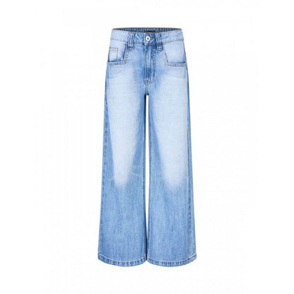 High Waist Loose Mop Pants - Stylish Wide Leg Women’s Jeans in Blue - Buy Center