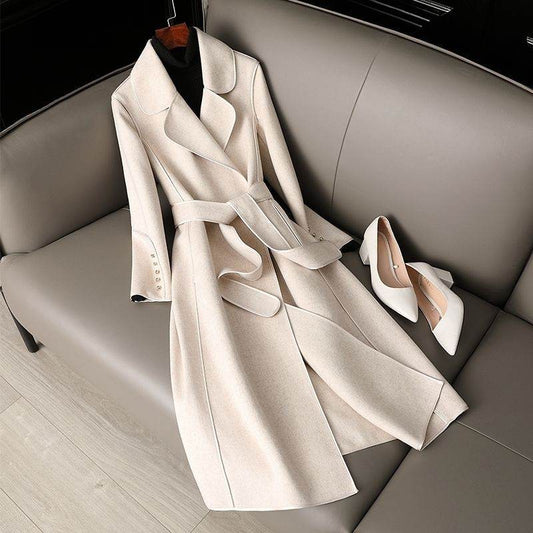 Buycenter Women's High-End Woolen Trench Coat - Stylish & Cozy Fashion - Buy Center