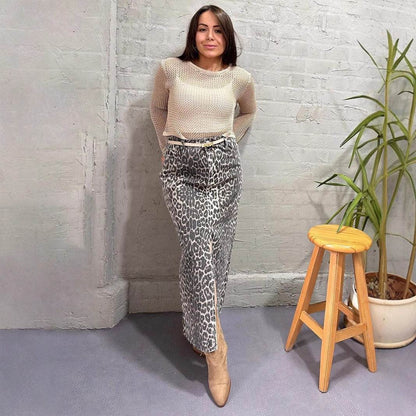 Women's Leopard Print Ankle-Length Skirt - Stylish & Comfortable Fashion - Buy Center