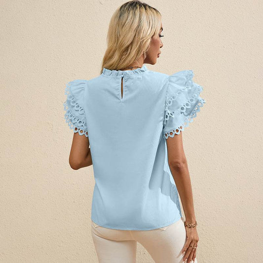 Buycenter Women's Three-Quarter Sleeve Blazer - Ruffled Lace Styles - Buy Center
