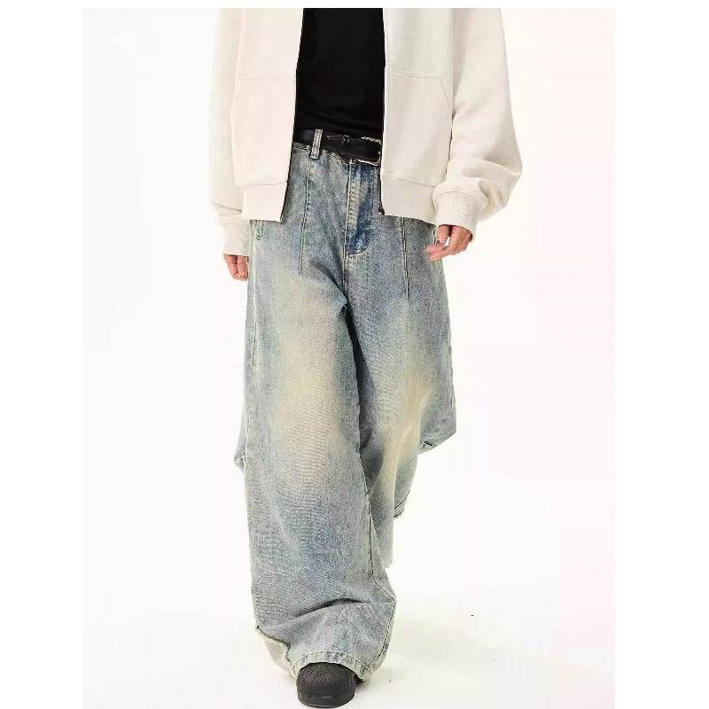 Retro Washed Distressed Wide Leg Jeans - Stylish Women's Denim 2025 - Buy Center