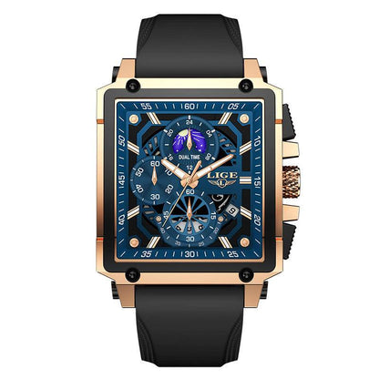 Buy Center Waterproof Quartz Square Watch - Stylish Silicone Band Options - Buy Center