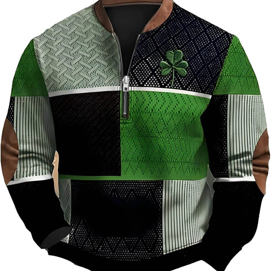 Trendy 3D Digital Printing Half-Zip Sweatshirt for Men - Stylish Comfort - Buy Center