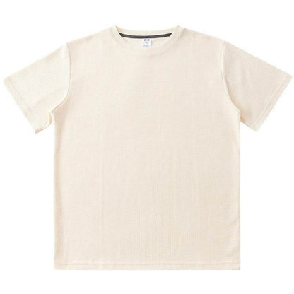 Men's Loose Fit Short-Sleeved T-Shirt - Mercerized Cotton, Solid Colors - Buy Center